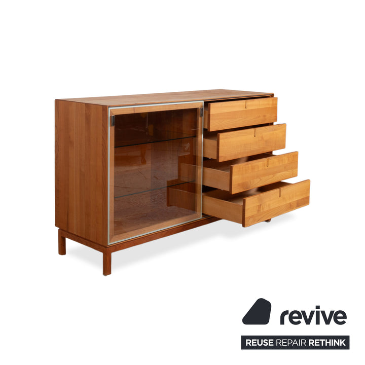 Team 7 Cubus Wood Glass Sideboard Brown Cherry Cherry Wood