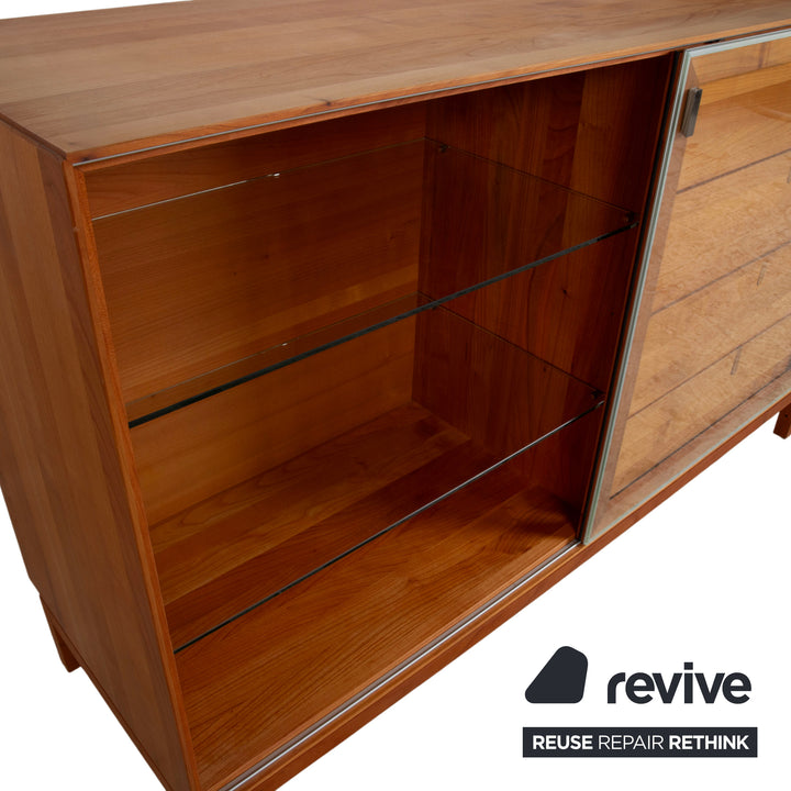 Team 7 Cubus Wood Glass Sideboard Brown Cherry Cherry Wood