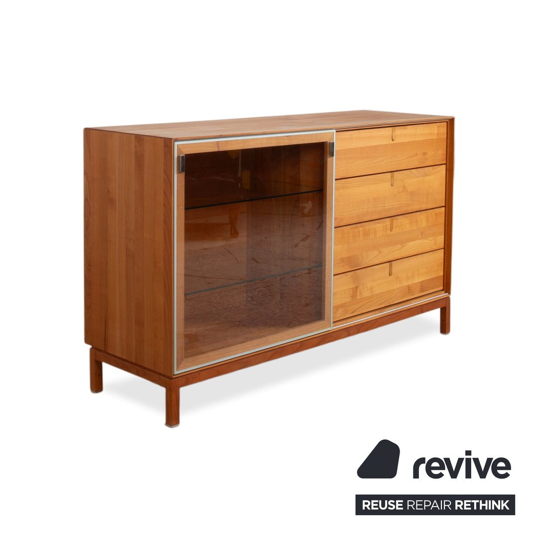 Team 7 Cubus Wood Glass Sideboard Brown Cherry Cherry Wood