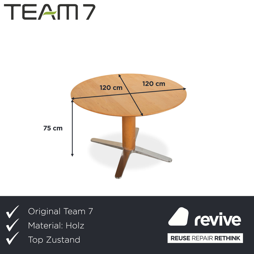 Mesa de comedor Team 7 Girado de madera, marrón y marrón claro, 120 x 120 cm