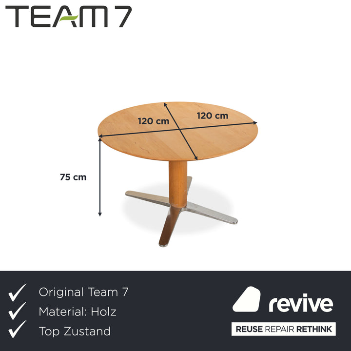Mesa de comedor Team 7 Girado de madera, marrón y marrón claro, 120 x 120 cm