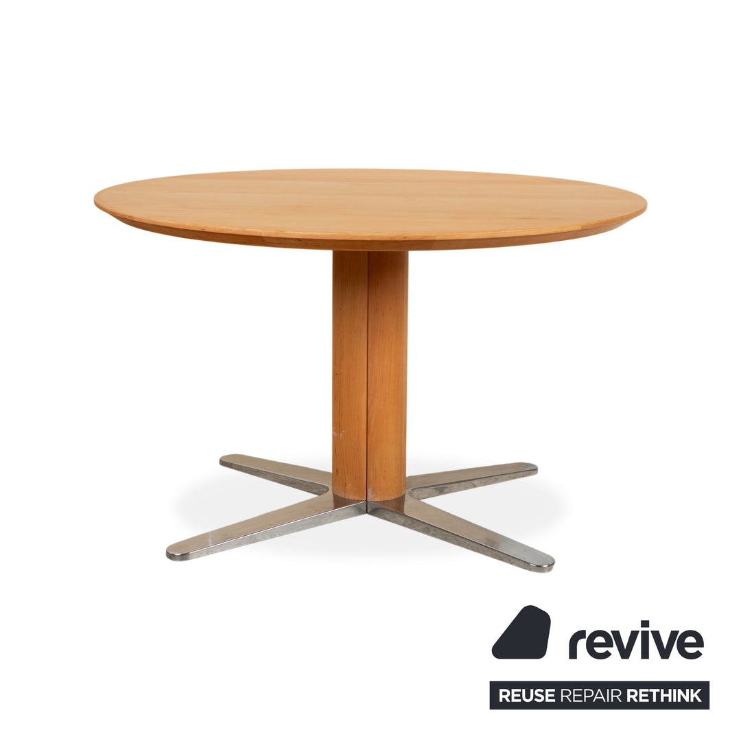 Mesa de comedor Team 7 Girado de madera, marrón y marrón claro, 120 x 120 cm
