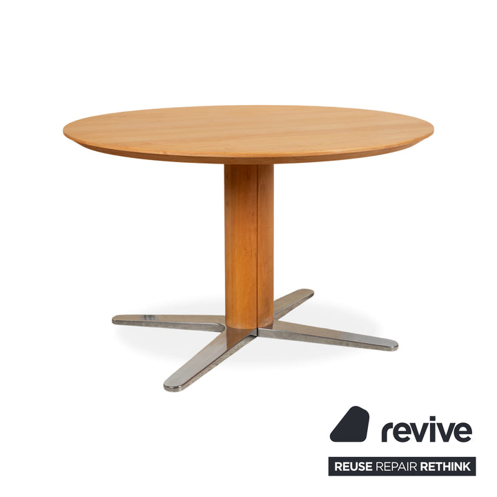 Mesa de comedor Team 7 Girado de madera, marrón y marrón claro, 120 x 120 cm