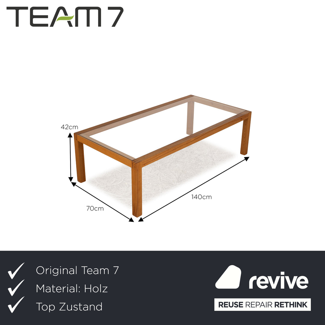 Team 7 Holz Couchtisch Braun 140 x 70 x 42 cm