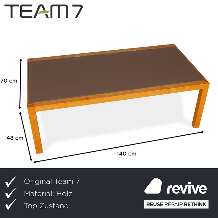 Team 7 wooden coffee table brown alder wood