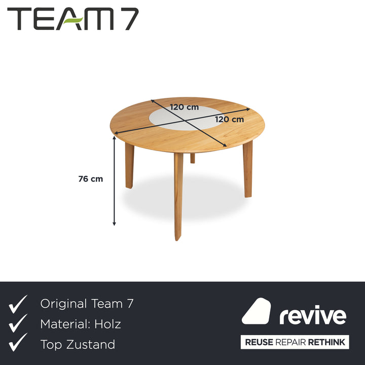 Team 7 Miro Holz Esstisch Braun Drehteller 120 x 120 cm