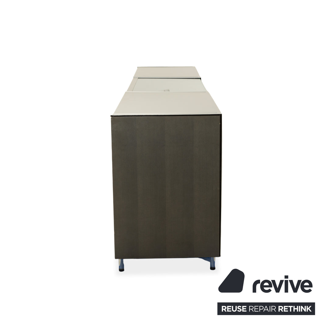 Team by Wellis Metal Sideboard Gray Glass