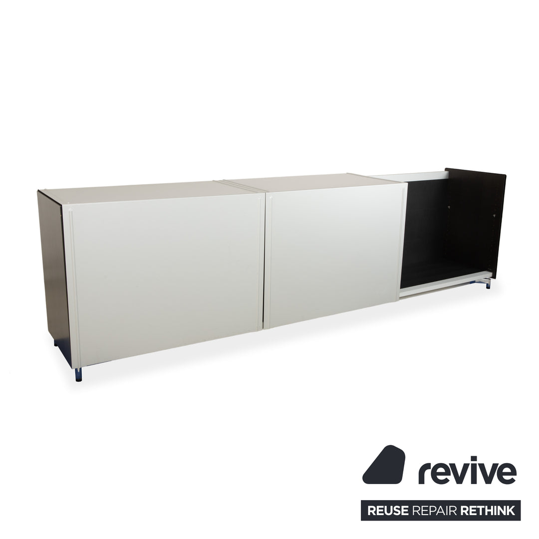 Team by Wellis Metal Sideboard Gray Glass