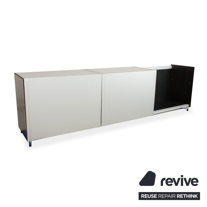 Team by Wellis Metal Sideboard Gray Glass