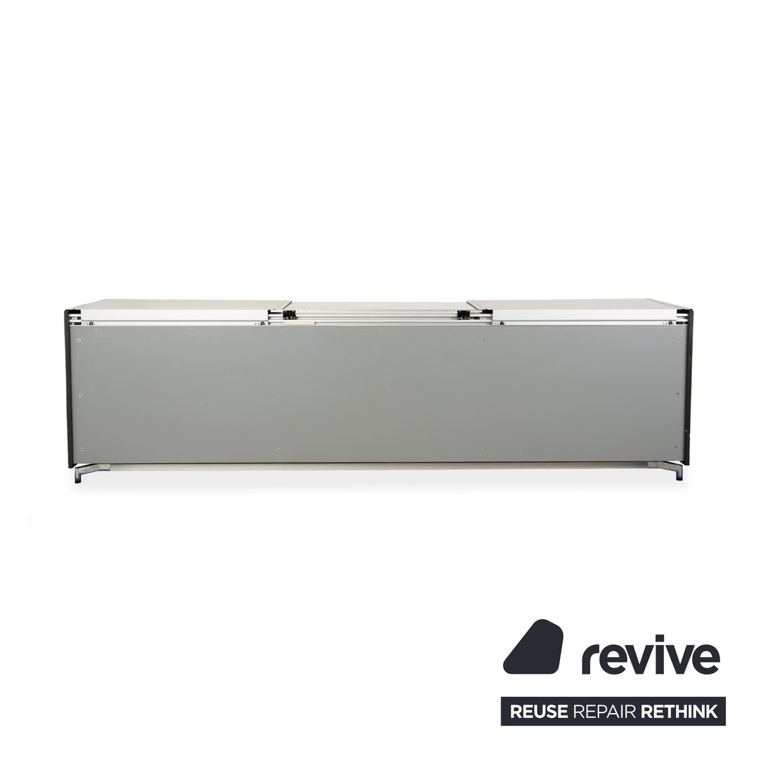Team by Wellis Metal Sideboard Gray Glass