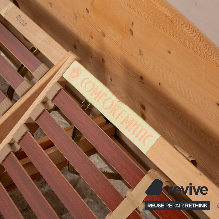 Team7 wooden bed with 2 nightstands, brown, 180x200 cm, manual function