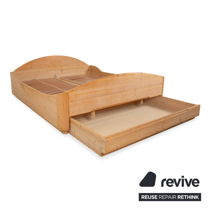 Team7 Wooden Bed Brown 180x200 Manual Function