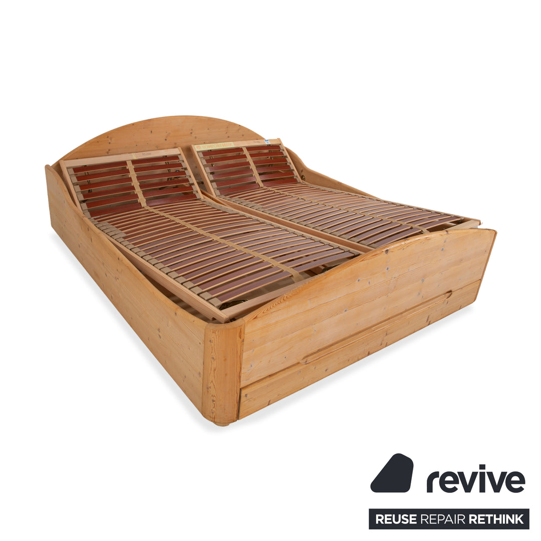 Team7 Wooden Bed Brown 180x200 Manual Function
