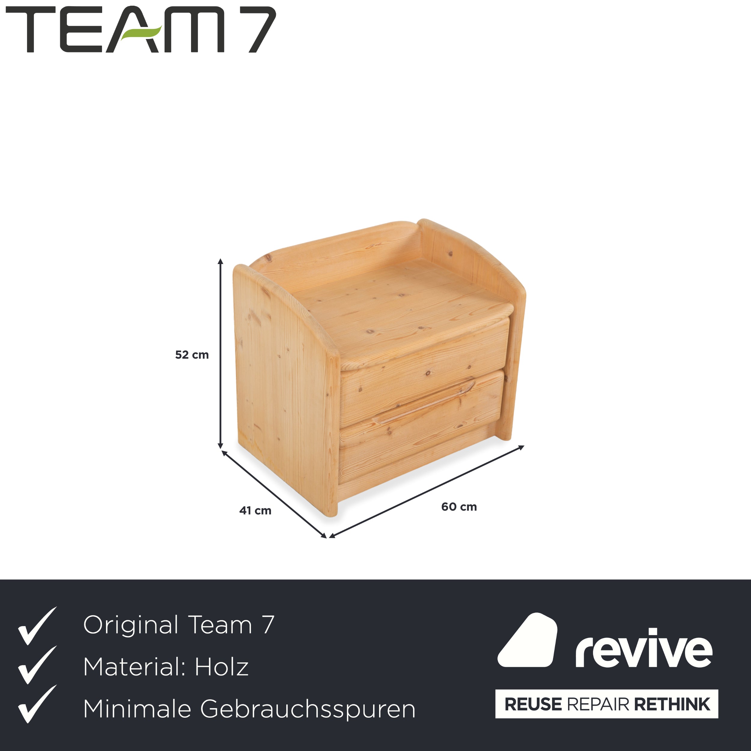 Team7 Holz Nachttisch Tisch Braun