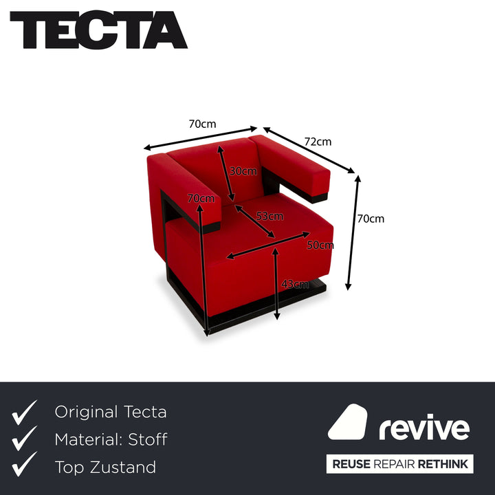 Tecta F51 Gropius fabric armchair red