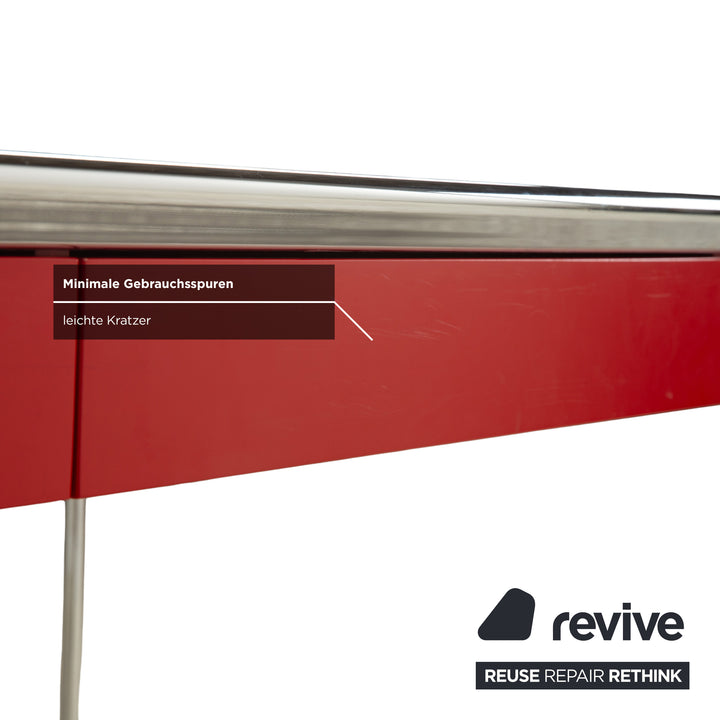 Tecta Oblique Stahl Schreibtisch Rot inkl. Schubladen Homeoffice Büro