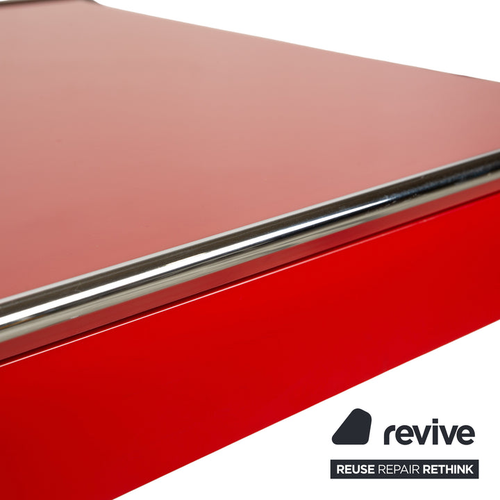 Tecta Oblique Steel Desk Red incl. Drawers Home Office