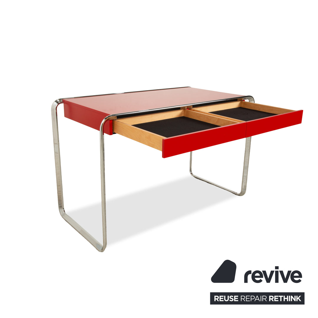 Tecta Oblique Stahl Schreibtisch Rot inkl. Schubladen Homeoffice Büro