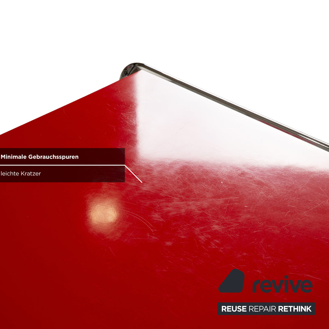 Tecta Oblique Steel Desk Red incl. Drawers Home Office