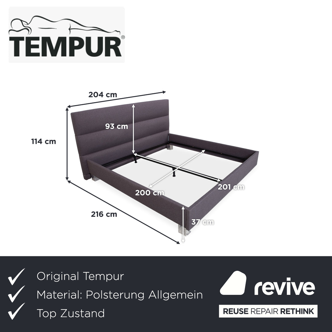 Tempur Polsterbett Schwarz Grau Schlafzimmer