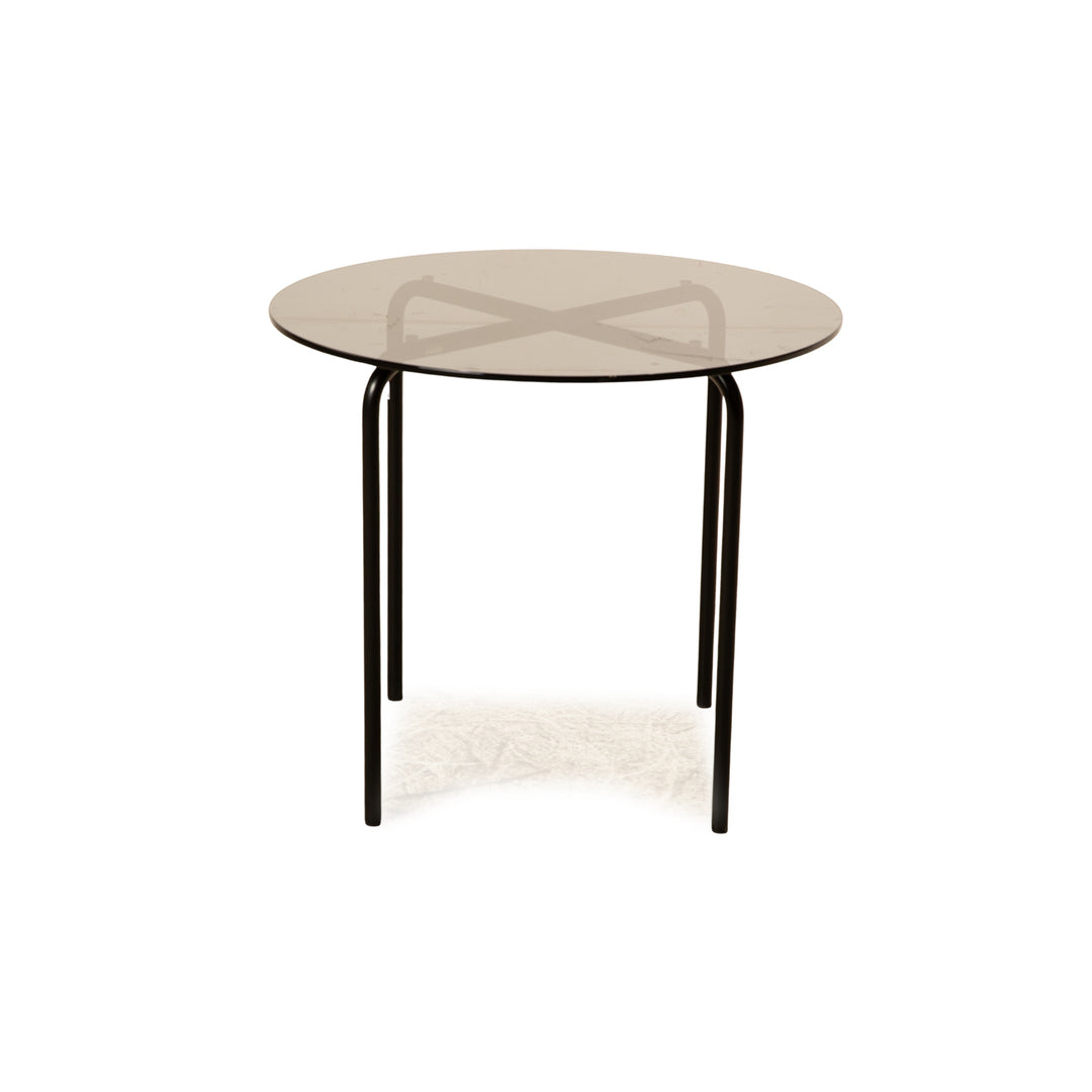 Table basse Thonet en verre noir 70 x 70 x 60 cm