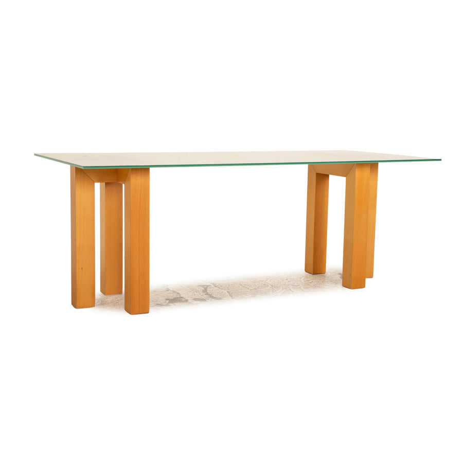 Thonet Glas Esstisch Braun Buche 200 x 110 cm