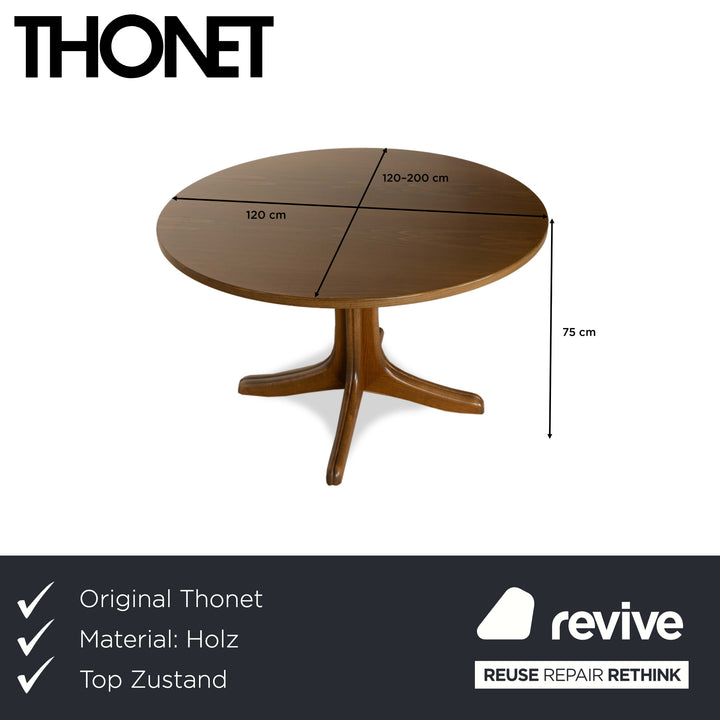 Thonet wooden dining table brown extendable dining room