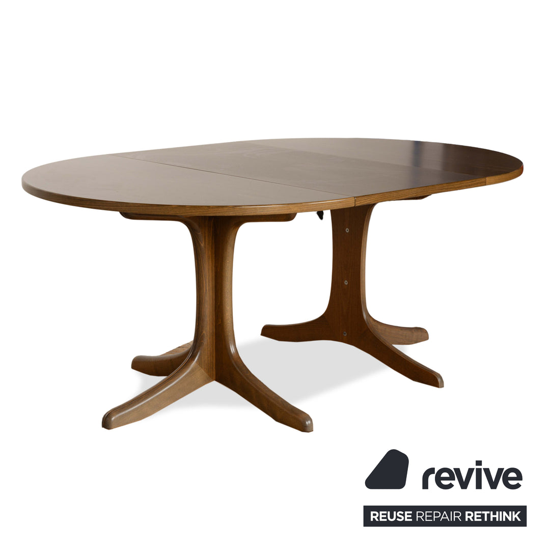 Thonet wooden dining table brown extendable dining room