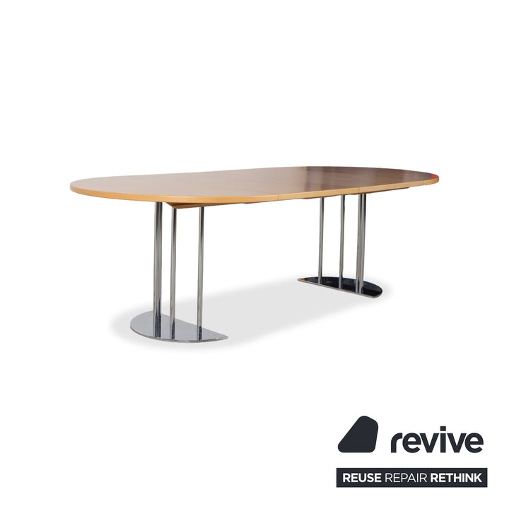 Thonet Wooden Dining Table Brown Extendable 120–240 x 120 cm