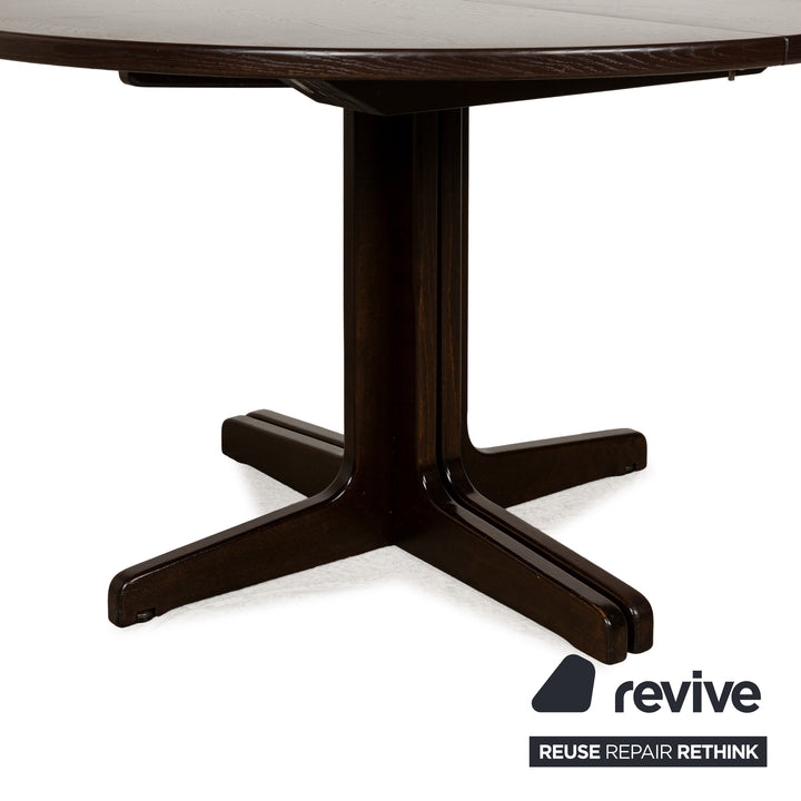 Thonet wooden dining table brown extendable round 120-240 x 120 cm
