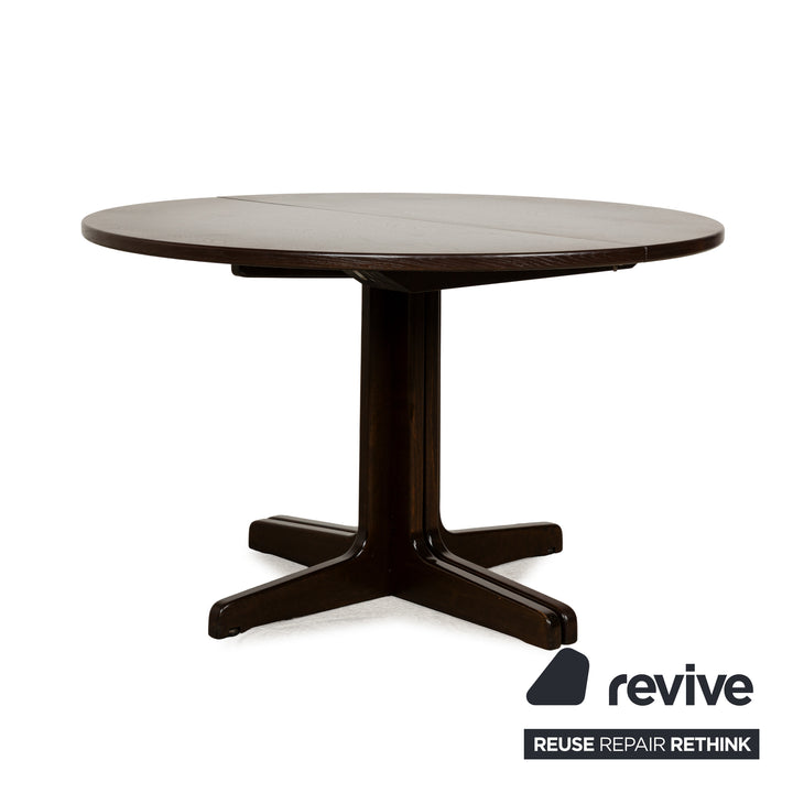 Thonet wooden dining table brown extendable round 120-240 x 120 cm