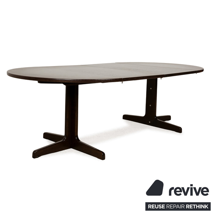 Thonet wooden dining table brown extendable round 120-240 x 120 cm