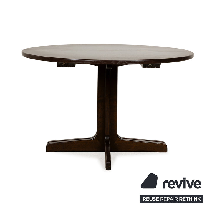 Thonet wooden dining table brown extendable round 120-240 x 120 cm
