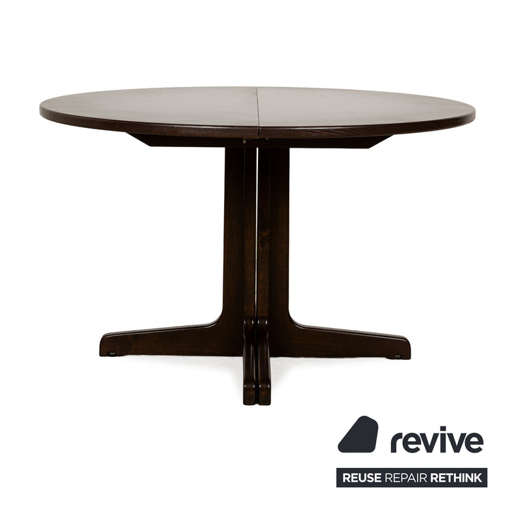Thonet wooden dining table brown extendable round 120-240 x 120 cm