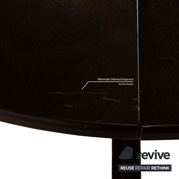 Thonet wooden dining table brown extendable round 120-240 x 120 cm