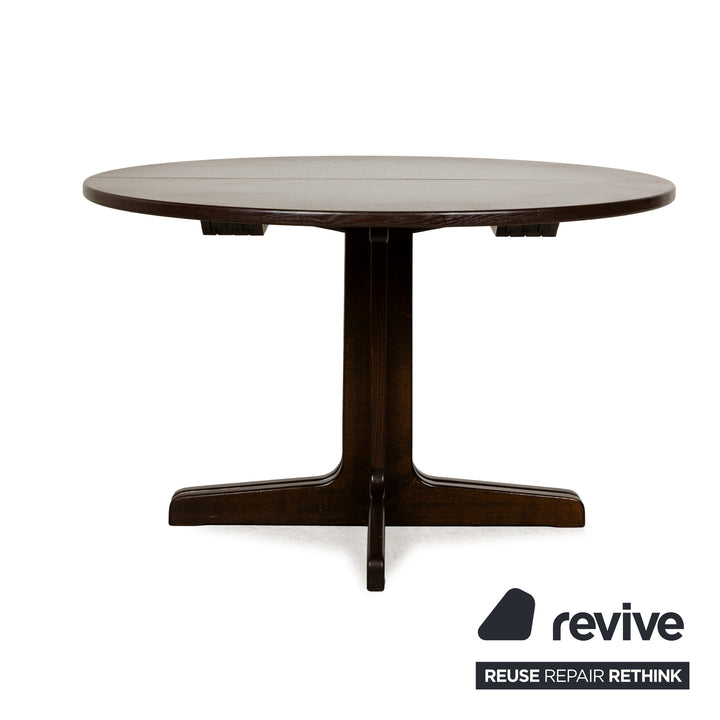 Thonet wooden dining table brown extendable round 120-240 x 120 cm