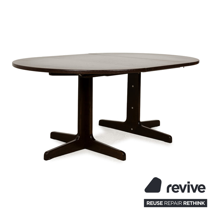 Thonet wooden dining table brown extendable round 120-240 x 120 cm