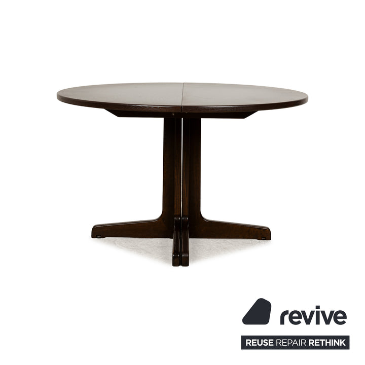 Thonet wooden dining table brown extendable round 120-240 x 120 cm
