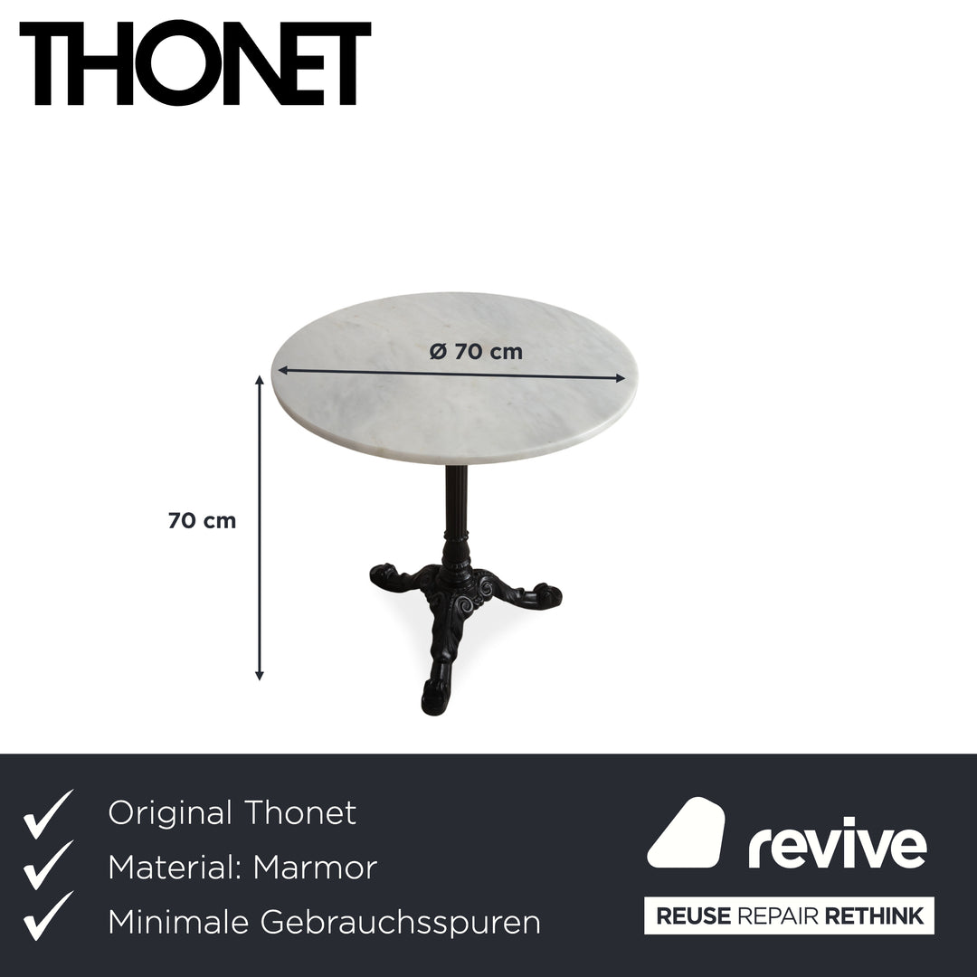 Table basse Thonet en fonte marbrée, noire, blanche et grise, style Art nouveau