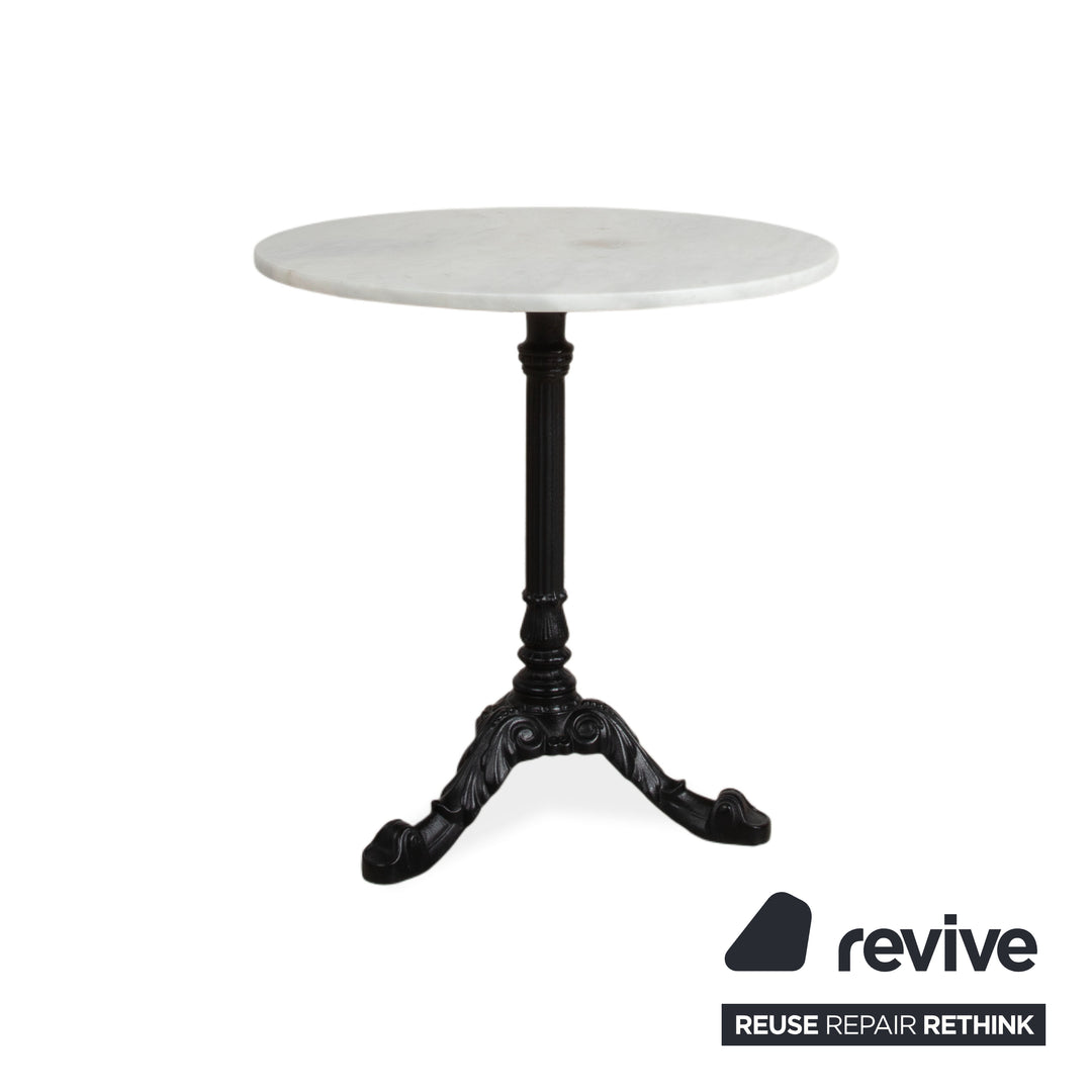 Table basse Thonet en fonte marbrée, noire, blanche et grise, style Art nouveau