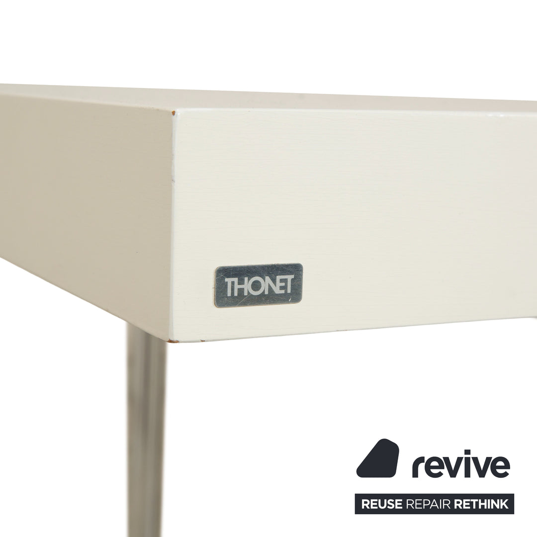 Thonet S 1071 Holz Esstisch Weiß Holz Chrom Ausziehfunktion 200 x 90 x 76 cm