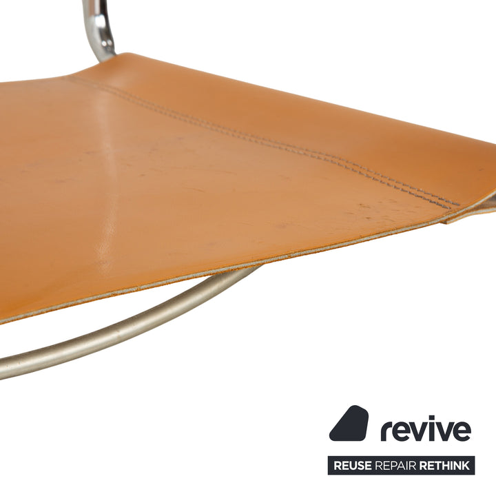 Thonet S 34 Leder Stuhl Braun Cognac Gelb Freischwinger