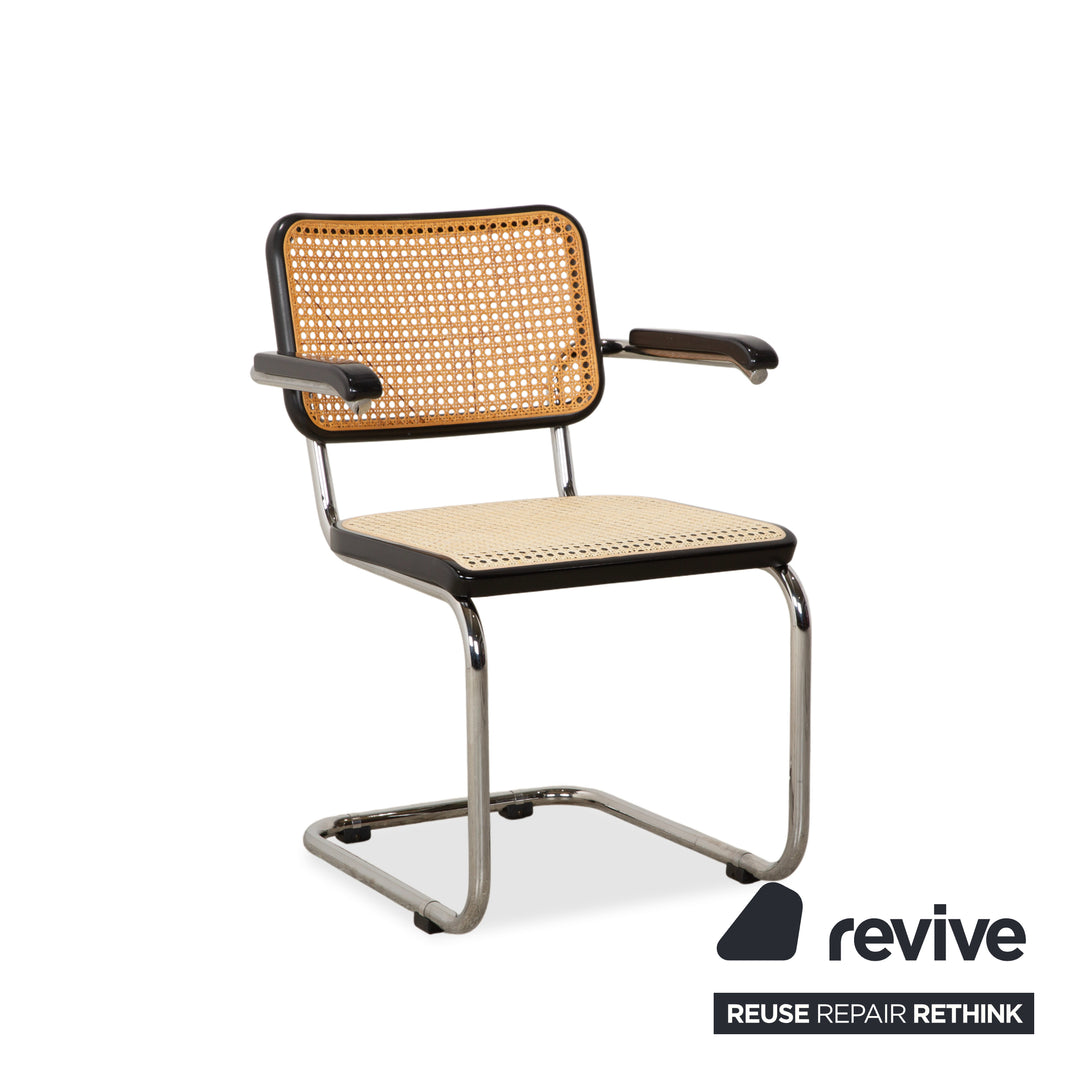 Chaise Thonet S 64 Métal 2x Noire à bras cantilever