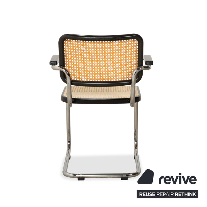 Chaise Thonet S 64 en métal noir à suspension cantilever