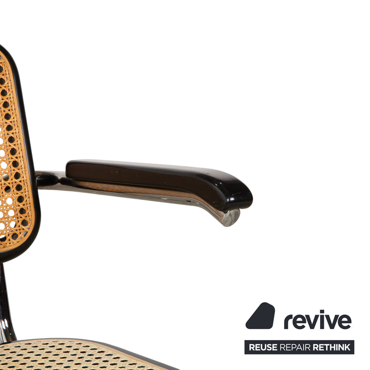 Chaise Thonet S 64 en métal noir à suspension cantilever