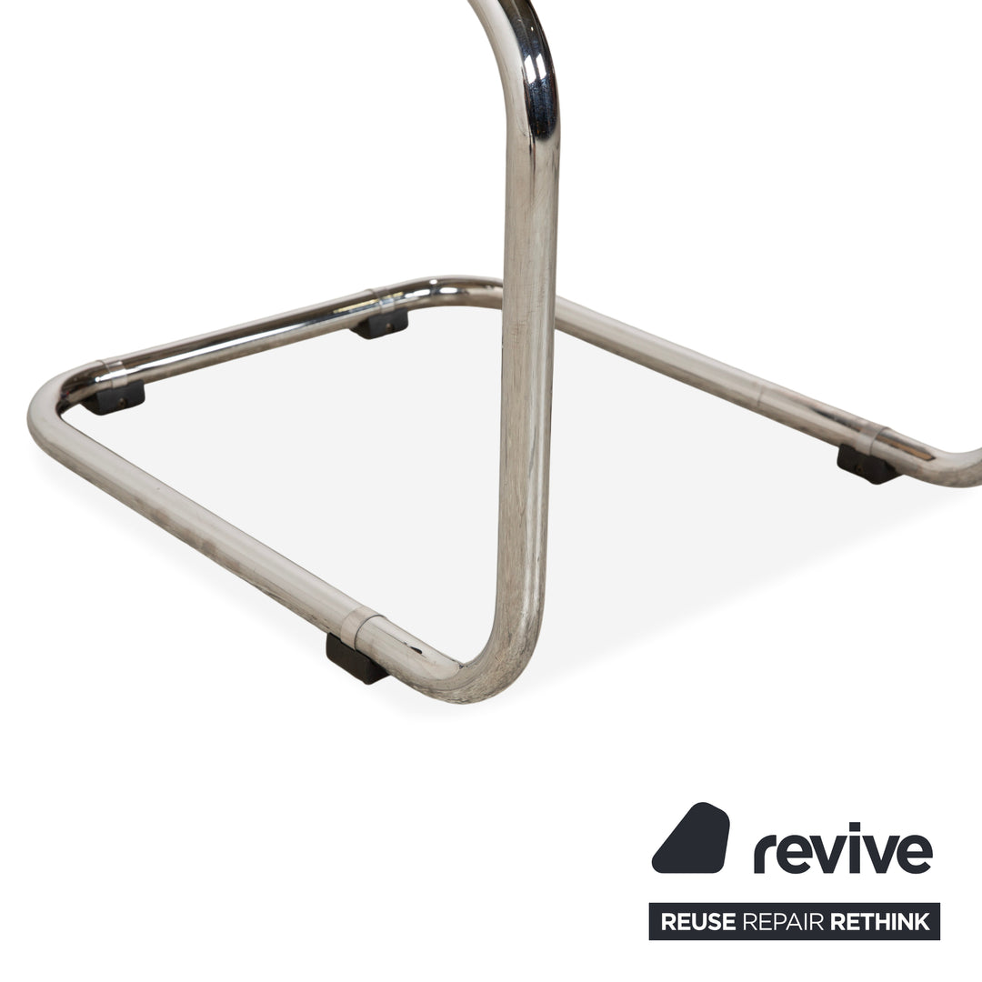 Chaise Thonet S 64 en métal noir à suspension cantilever
