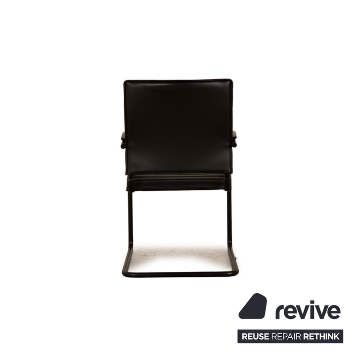 Thonet S 74 Leder Stuhl Schwarz Vintage