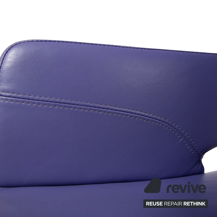 Thonet S 845 Leder Stuhl Bürostuhl Weiß Lila manuelle Funktion
