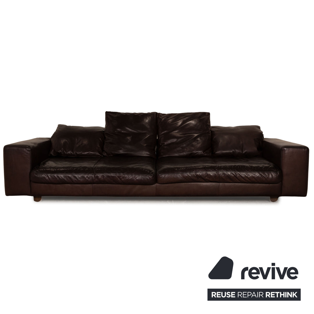 Tommy M by Machalke Al Jazar Leather Four Seater Brown Sofa Couch