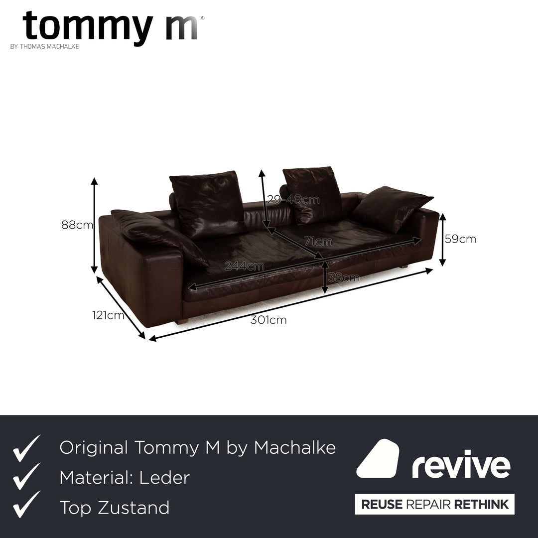 Tommy M by Machalke Al Jazar Leather Four Seater Brown Sofa Couch